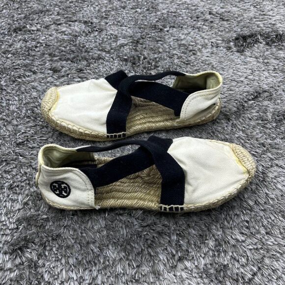 Tory Burch Shoes - Tory Burch Espadrille Sandals Womans 6.5M Creamy Flat Criss Cross Designer Shoes